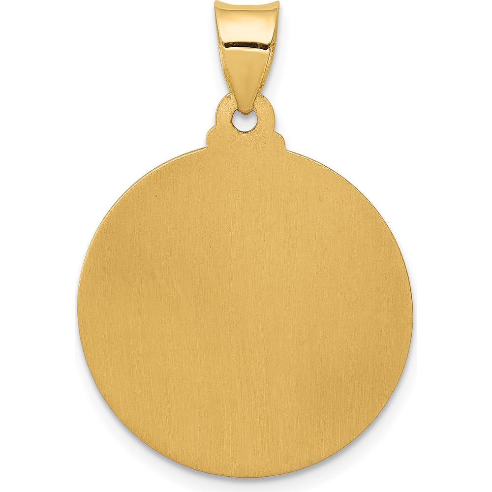14K Yellow Gold Polished and Satin Jesus Face Medal Pendant - 24mm Length by Oro Pregiato