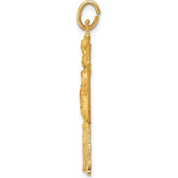 14K Yellow Gold Polished and Satin Large 4-Way Medal Cross Pendant by Oro Pregiato