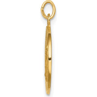 14K Yellow Gold Polished and Satin Miraculous Medal Charm Pendant - 19.25mm Length by Oro Pregiato
