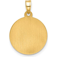 14K Yellow Gold Polished and Satin Miraculous Medal Pendant - 21.3mm Length by Oro Pregiato