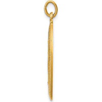 14K Yellow Gold Polished and Satin Miraculous Medal Pendant - 29.75mm Length by Oro Pregiato
