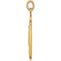14K Yellow Gold Polished and Satin Miraculous Medal Rectangular Pendant - Religious Jewelry by Oro Pregiato