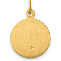 14K Yellow Gold Polished and Satin Our Lady of Fatima Medal Pendant - 16mm by Oro Pregiato