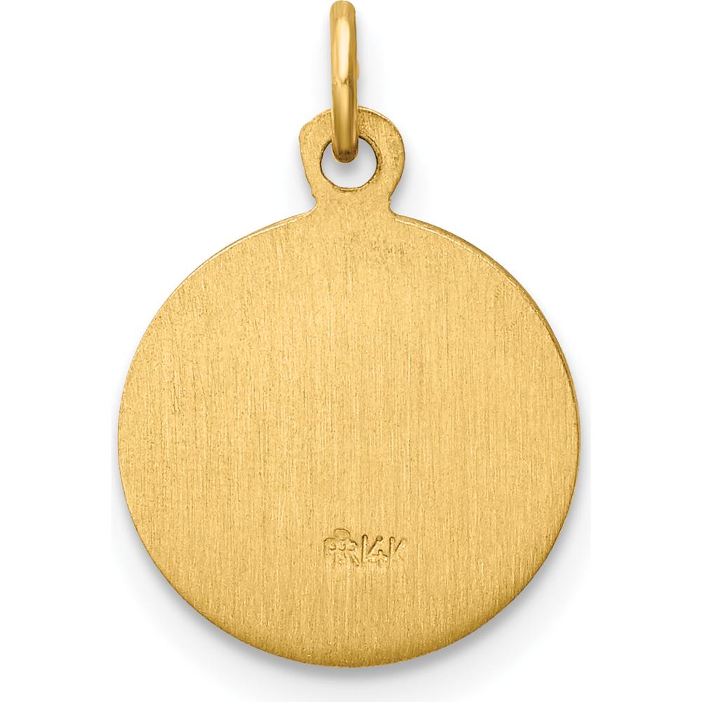 14K Yellow Gold Polished and Satin Our Lady of Fatima Medal Pendant - 16mm by Oro Pregiato