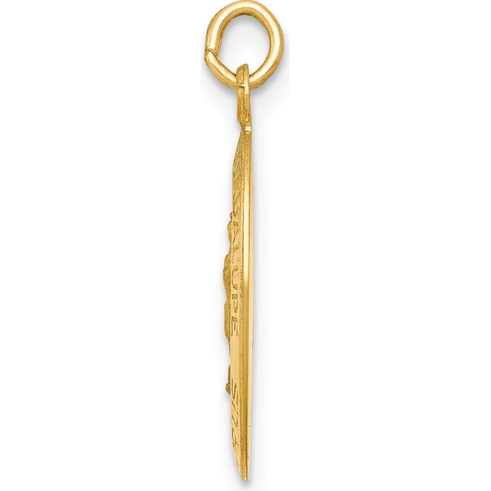 14K Yellow Gold Polished and Satin Our Lady of Guadalupe Medal Oval Pendant by Oro Pregiato