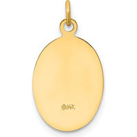 14K Yellow Gold Polished and Satin Our Lady of Guadalupe Medal Oval Pendant by Oro Pregiato