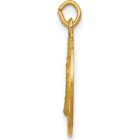 14K Yellow Gold Polished and Satin Our Lady of Loreto Round Charm Pendant - 20mm Length by Oro Pregiato