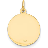 14K Yellow Gold Polished and Satin Our Lady of Loreto Round Charm Pendant - 20mm Length by Oro Pregiato