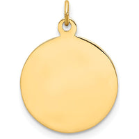 14K Yellow Gold Polished and Satin Our Lady of Mt. Carmel Medal Charm - Solid Gold, 20mm by Oro Pregiato