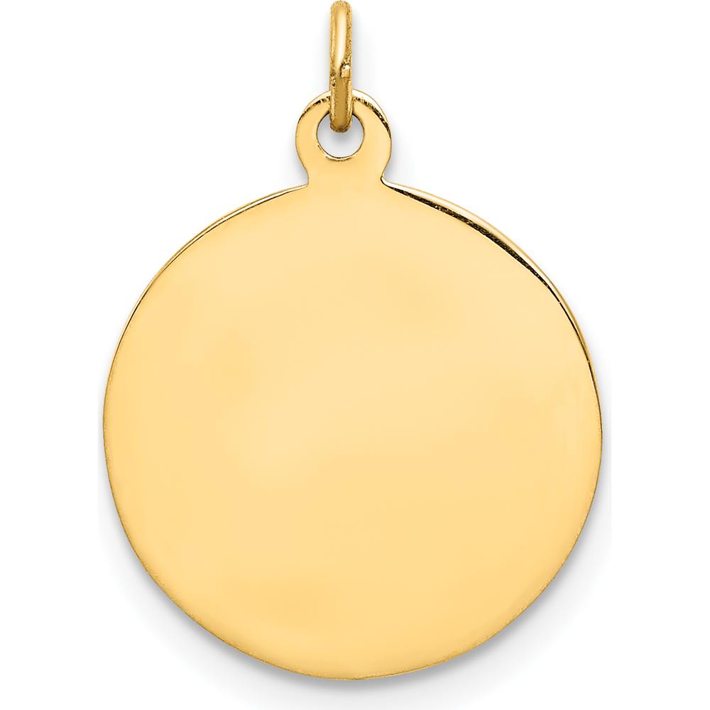 14K Yellow Gold Polished and Satin Our Lady of Mt. Carmel Medal Charm - Solid Gold, 20mm by Oro Pregiato
