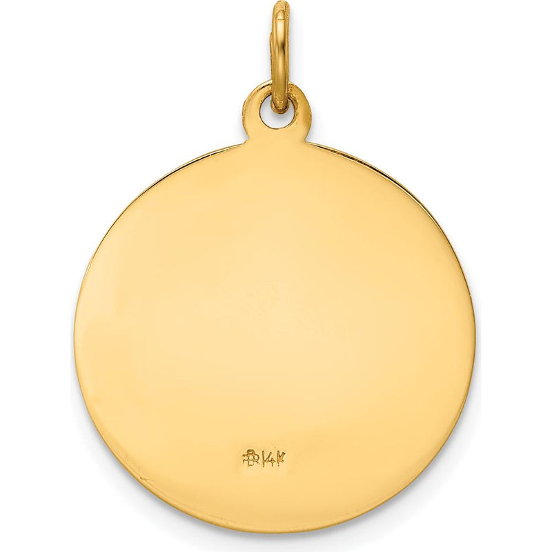 14K Yellow Gold Polished and Satin Our Lady of Perpetual Help Medal Ro ...