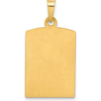 14K Yellow Gold Polished and Satin Rectangular St. Christopher Medal Pendant by Oro Pregiato