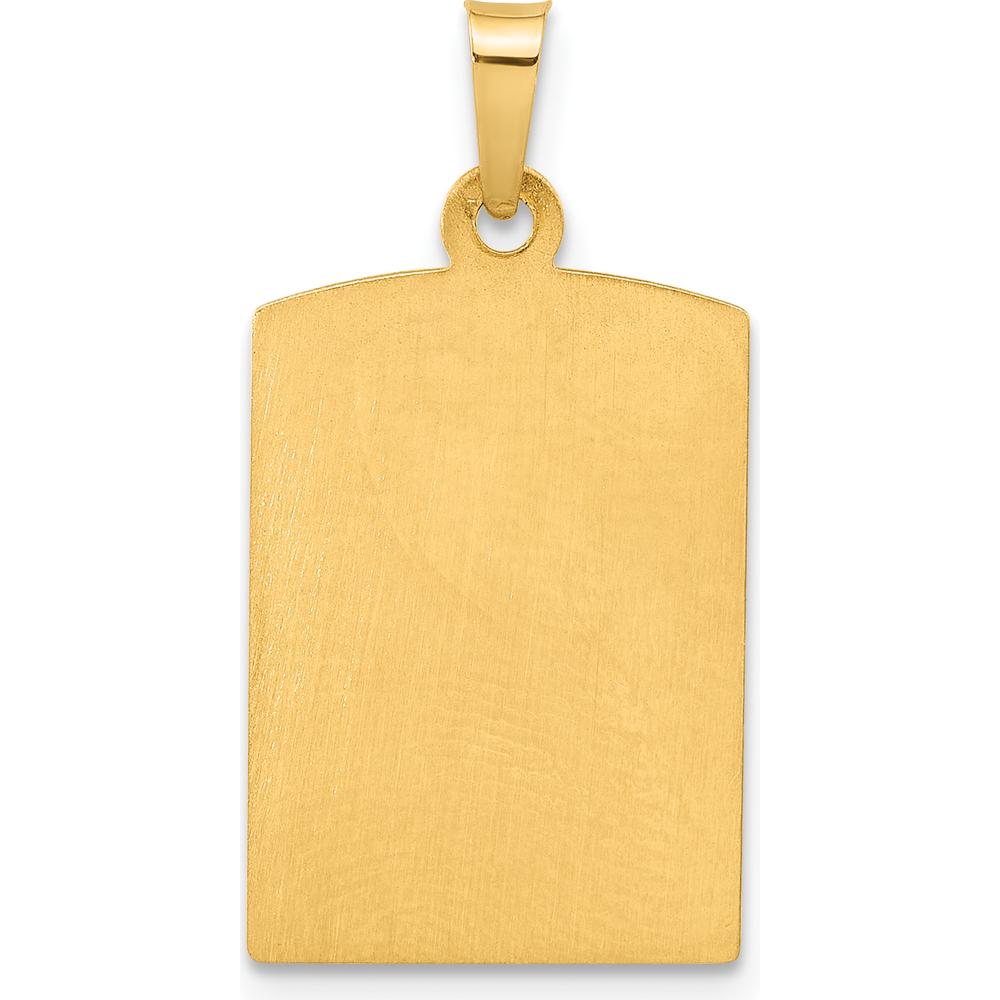 14K Yellow Gold Polished and Satin Rectangular St. Christopher Medal Pendant by Oro Pregiato