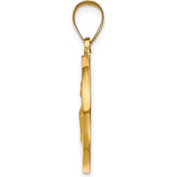 14K Yellow Gold Polished and Satin Round St. Augustine Medal Pendant - 26mm by Oro Pregiato