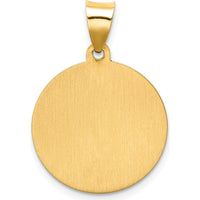 14K Yellow Gold Polished and Satin Round St. Augustine Medal Pendant - 26mm by Oro Pregiato