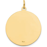 14K Yellow Gold Polished and Satin Sacred Heart of Jesus Medal Round Pendant - 33mm Length by Oro Pregiato