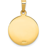 14K Yellow Gold Polished and Satin Saint Anthony Medal Charm - 21.9mm Total Length by Oro Pregiato
