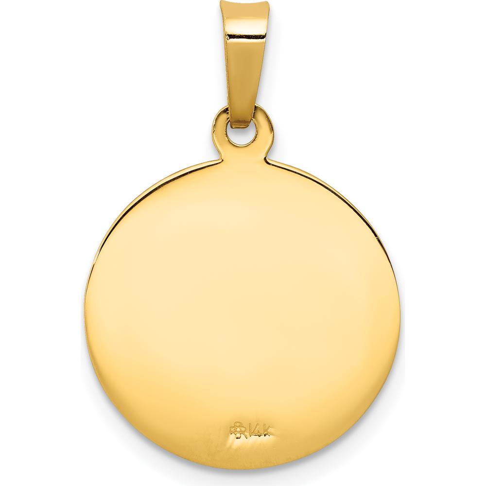 14K Yellow Gold Polished and Satin Saint Anthony Medal Charm - 21.9mm Total Length by Oro Pregiato