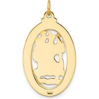 14K Yellow Gold Polished and Satin Saint Christopher Medal Oval Pendant - 31mm Length by Oro Pregiato