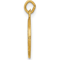 14K Yellow Gold Polished and Satin Saint Elizabeth Seton Round Charm Pendant by Oro Pregiato