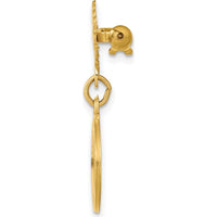 14K Yellow Gold Polished and Satin Saint John the Baptist Medal Pin - 26.5mm x 18mm by Oro Pregiato