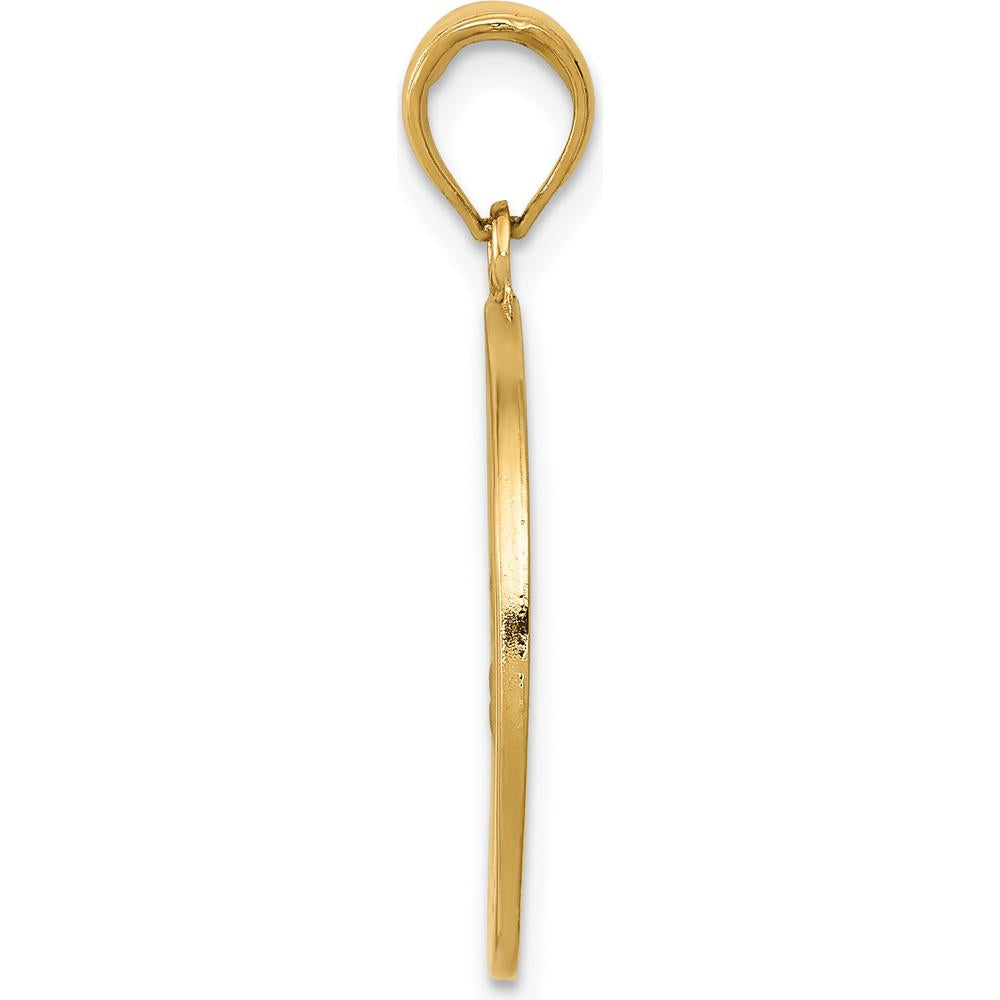 14K Yellow Gold Polished and Satin Saint Joseph Medal Pendant - 27.5mm Length by Oro Pregiato