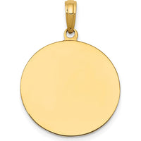 14K Yellow Gold Polished and Satin Saint Joseph Medal Pendant - 27.5mm Length by Oro Pregiato