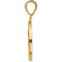 14K Yellow Gold Polished and Satin Saint Peter Medal Round Pendant by Oro Pregiato