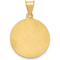 14K Yellow Gold Polished and Satin Saint Peter Medal Round Pendant by Oro Pregiato