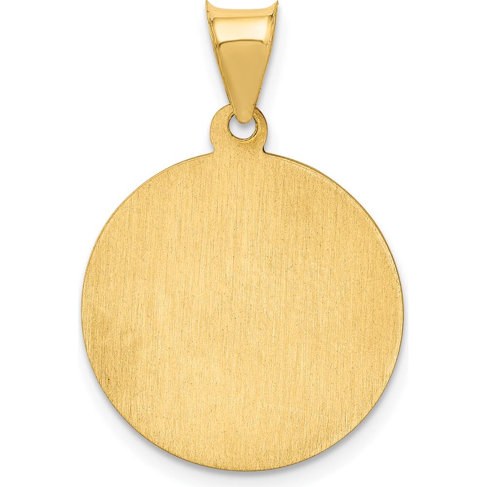 14K Yellow Gold Polished and Satin Saint Peter Medal Round Pendant by Oro Pregiato
