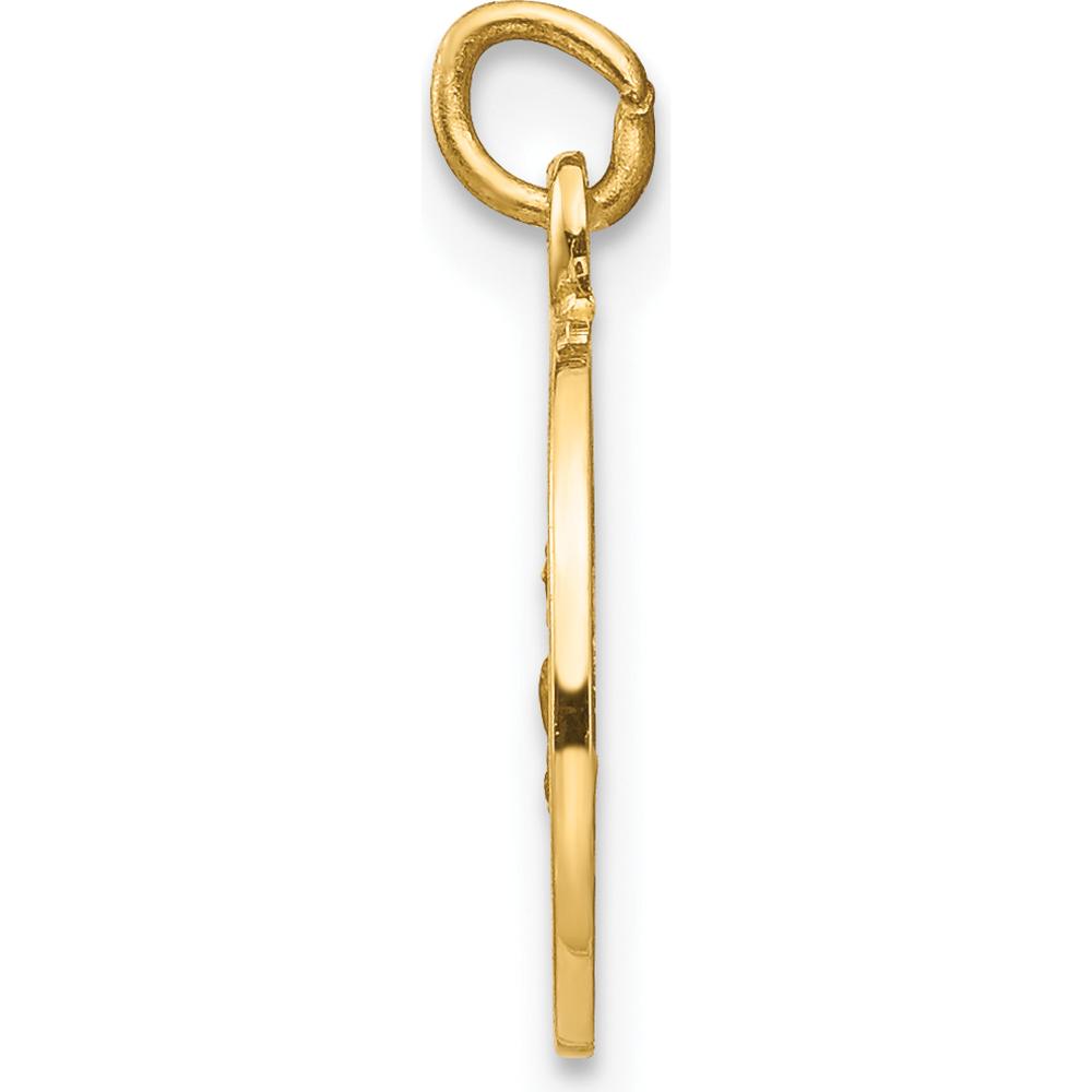 14K Yellow Gold Polished and Satin Saint Roch Medal Round Charm - 19mm x 12mm by Oro Pregiato