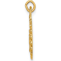14K Yellow Gold Polished and Satin Small Round Scalloped Miraculous Medal Charm - 20mm by Oro Pregiato