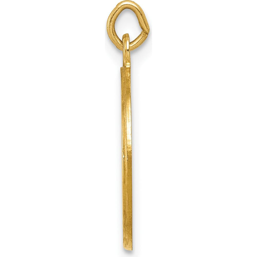 14K Yellow Gold Polished and Satin Solid Confirmation Cross Charm - 20mm by Oro Pregiato