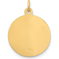 14K Yellow Gold Polished and Satin Solid Confirmation Cross Charm - 20mm by Oro Pregiato