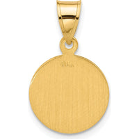 14K Yellow Gold Polished and Satin Solid Face of Jesus Round Pendant - 21.5mm Length by Oro Pregiato