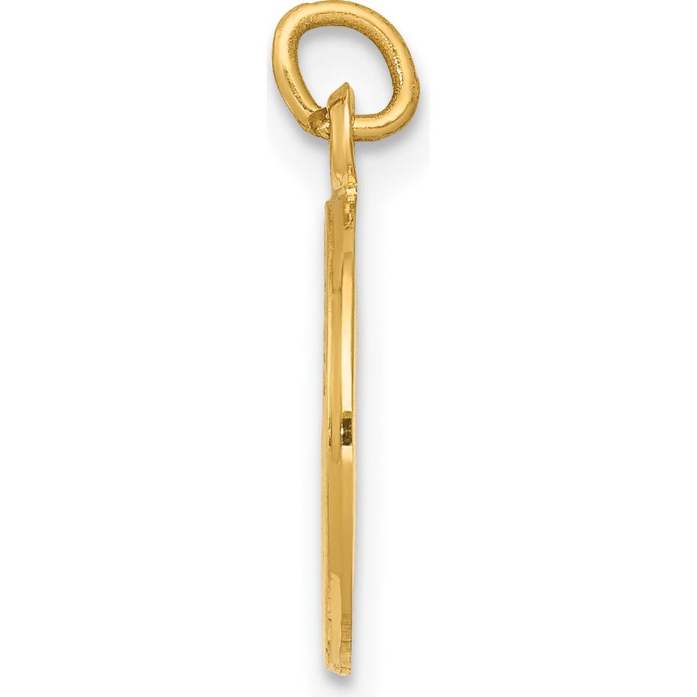 14K Yellow Gold Polished and Satin Solid First Holy Communion Medal Round Charm by Oro Pregiato