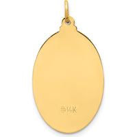 14K Yellow Gold Polished and Satin Solid Medium St. Christopher Medal Oval Pendant - 30mm Length by Oro Pregiato