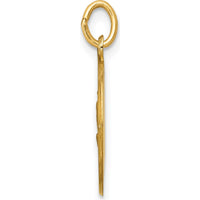 14K Yellow Gold Polished and Satin Solid Our Lady of Fatima Medal Round Charm - 19.5mm by Oro Pregiato