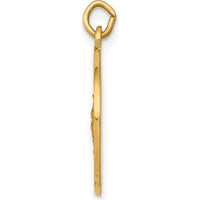 14K Yellow Gold Polished and Satin Solid Saint George Medal Round Charm - 20mm by Oro Pregiato