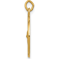 14K Yellow Gold Polished and Satin Solid Saint Gerard Medal Charm - 19.5mm Length by Oro Pregiato