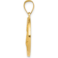 14K Yellow Gold Polished and Satin St. Agatha Medal Pendant - 28mm Length by Oro Pregiato