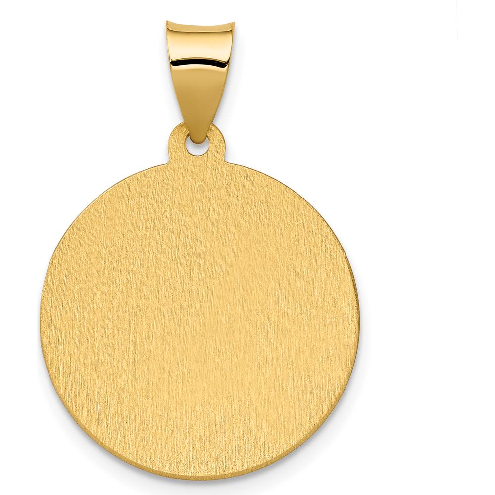 14K Yellow Gold Polished and Satin St. Agatha Medal Pendant - 28mm Length by Oro Pregiato