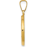 14K Yellow Gold Polished and Satin St. Andrew Medal Pendant - Hollow Design by Oro Pregiato