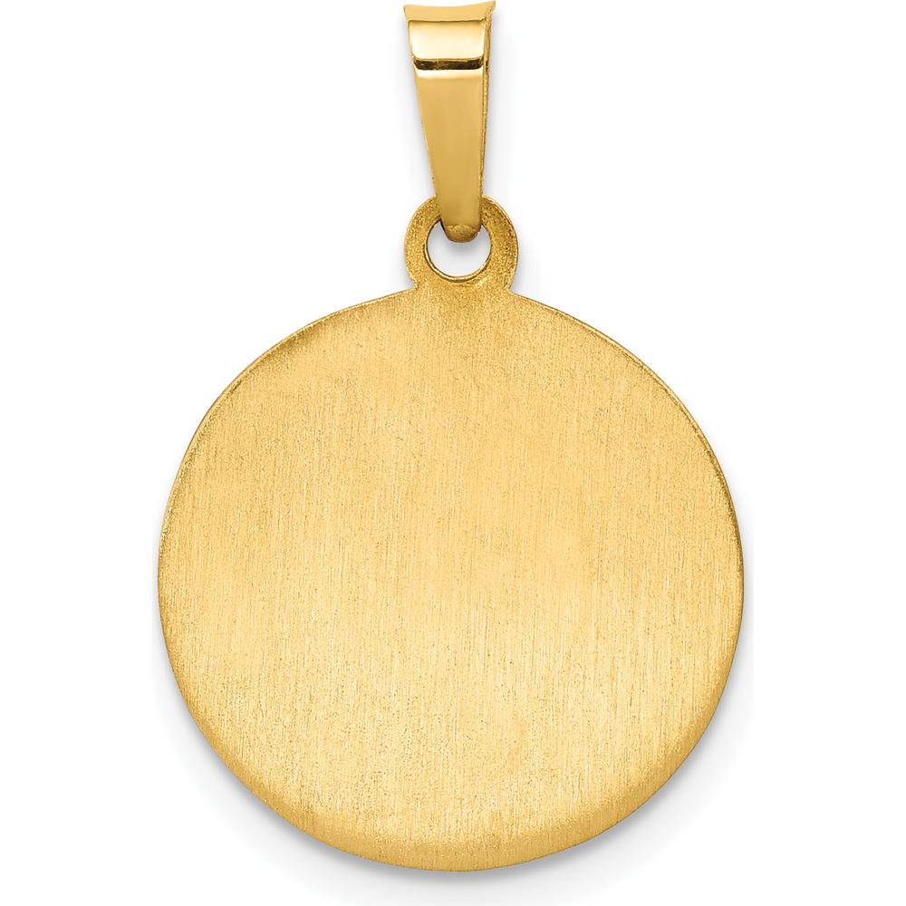 14K Yellow Gold Polished and Satin St. Andrew Medal Pendant - Hollow Design by Oro Pregiato