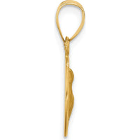 14K Yellow Gold Polished and Satin St. Anthony Medal Pendant - 21.7mm Length by Oro Pregiato