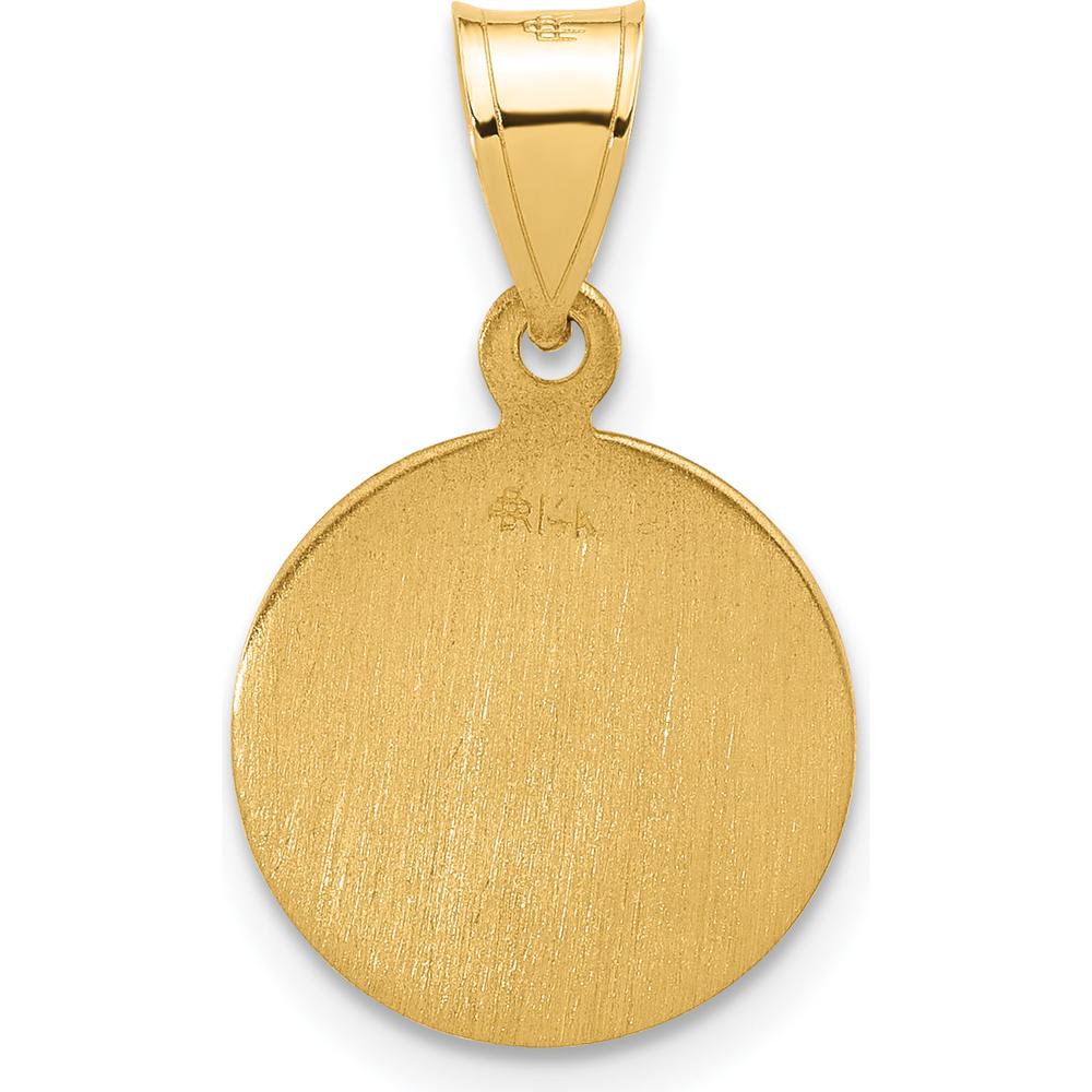 14K Yellow Gold Polished and Satin St. Anthony Medal Pendant - 21.7mm Length by Oro Pregiato