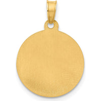 14K Yellow Gold Polished and Satin St. Anthony Medal Round Pendant - Hollow Design by Oro Pregiato