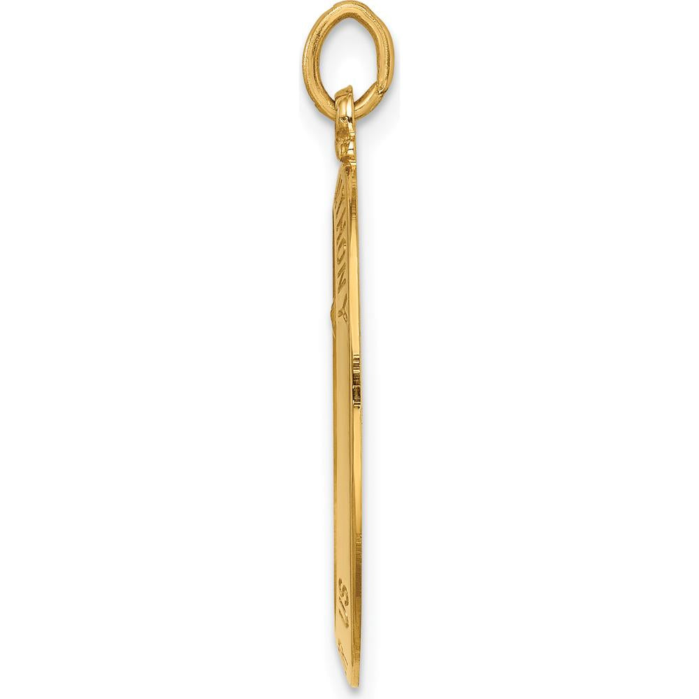 14K Yellow Gold Polished and Satin St. Anthony Oval Medal Pendant - 29mm Length by Oro Pregiato