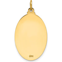 14K Yellow Gold Polished and Satin St. Anthony Oval Medal Pendant - 29mm Length by Oro Pregiato