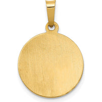 14K Yellow Gold Polished and Satin St. Barbara Medal Pendant - 22mm Length by Oro Pregiato